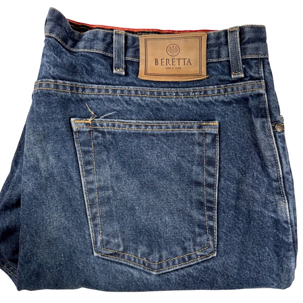 Beretta Mens Dark Blue Denim Jeans Size 42x30 Made‎ in USA Straight Leg